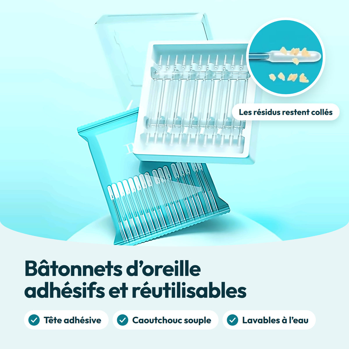 Seyia - Bâtonnets de nettoyage des oreilles professionnels en verre